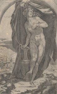 Cleopatra, dateret 1515. af Agostino Veneziano
