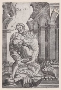 Hercules Strangling the Nemean Lion, dateret 1528.