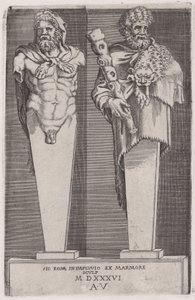 Hercules fra The Hermae, dateret 1536. af Agostino Veneziano