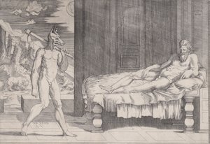 Lycaon forvandlet til en ulv, dateret 1524.