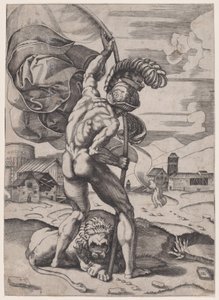 Mand med et flag, ca. 1514-36.