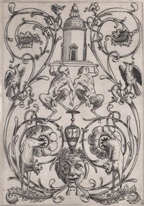 Ornamental panel, ca. 1514-36. af Agostino Veneziano