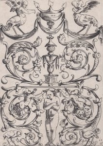 Ornamental panel, ca. 1514-36. af Agostino Veneziano