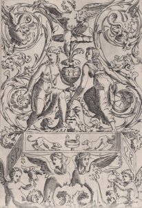 Ornamental panel, ca. 1514-36. af Agostino Veneziano