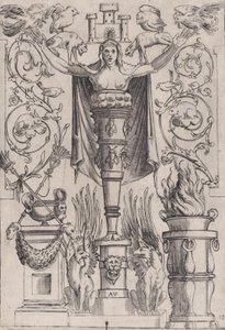 Ornamental panel, ca. 1514-36. af Agostino Veneziano