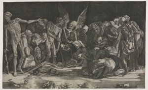 Skeletter, også kendt som Allegory of Death and Fame af Agostino Veneziano