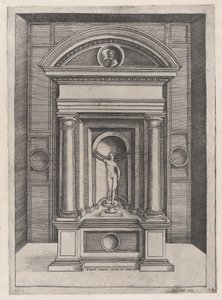 Spejl af romersk storslåethed: Jupiters alter i det ældste tempel på C..., ca. 1514-36. af Agostino Veneziano.