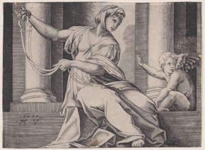 Temperance, dateret 1517. af Agostino Veneziano
