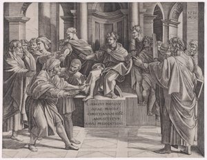 The Blinding of Elymas, dateret 1516., dateret 1516. af Agostino Veneziano