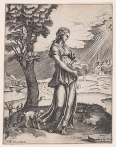 Cumaean Sibyll, dateret 1516. af Agostino Veneziano