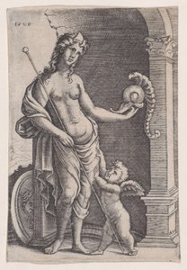 The Love of Glory, dateret 1528. af Agostino Veneziano