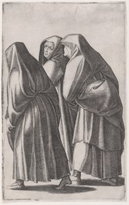 De tre hellige kvinder går til graven, ca. 1514-36. af Agostino Veneziano