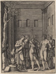 Iphigenia genkender sin bror af Agostino dei Musi