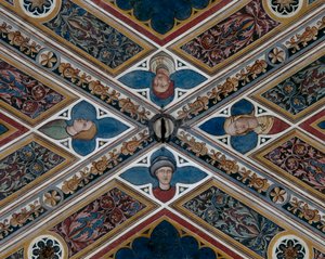 Hoveder og plantemotiver, detaljer (fresco) af Agostino di Marsiglio