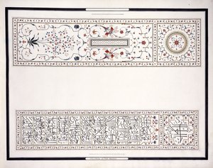 Eksemplarer af mosaikkerne, fra kejserens grav, ca. 1815 (blyant, pen, blæk, w/c)