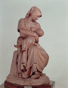 Bondekvinde, der ammer et spædbarn, 1873 (terracotta) (se 183878 for detaljer)