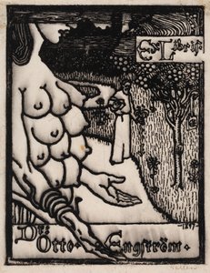 Exlibris til Dr. Otto Engström af Akseli Gallen-Kallela