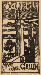Mary og Axel Galléns exlibris af Akseli Gallen-Kallela