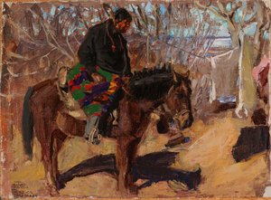 Amerikansk indian til hest af Akseli Gallen-Kallela