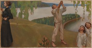 Forår, studie til freskomalerierne i Jusélius-mausoleet af Akseli Gallen-Kallela