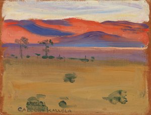 Solnedgang på savannen af Akseli Gallen-Kallela