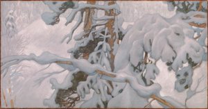 Vinter, studie til freskerne i Jusélius-mausoleet af Akseli Gallen-Kallela