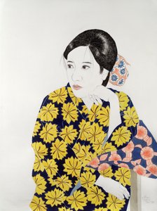 Gul Kimono, 1996 (blæk, wc, gouache og kul på papir)