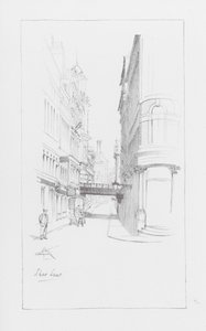 London Lanes: Shoe Lane (litografi) af Alan Stapleton