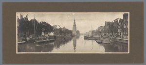 Udsigt over Oude Schans og Montelbaanstoren, set mod IJ, Amsterdam af Alb. Kapteijn (attributed to)