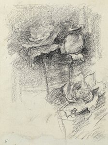 Stilleben af roser i en vase, ca. 1890 af Albert de Belleroche