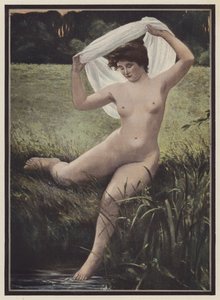 Kvindebader (farve litho)