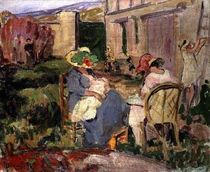 Familien (olie på lærred) af Albert Charles Lebourg