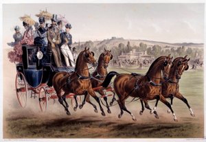 Postvogn, racernes tilbagevenden Tryk af Albert Adam (1833-?) 1800-tallets Paris, Musee Carnavalet