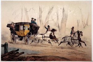 The Post Chair Print af Albert Adam (1833-?) 1870 Paris, Musee Carnavalet