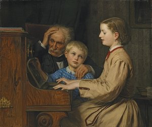 Sangen om hjemmet. 1874 af Albert Anker