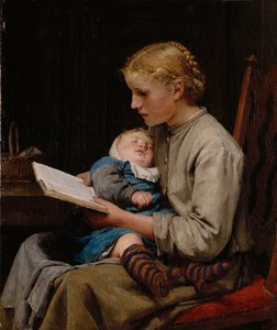 Rose og Bertha Gugger, 1883 af Albert Anker