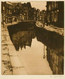 Kromboomssloot i Amsterdam (II) af Albert Baertsoen