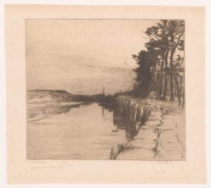 Udsigt til en kaj Vieux quai (titel på objekt) Den Gamle Havn i Veere af Albert Baertsoen