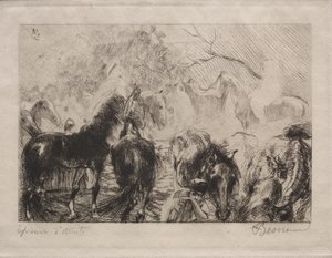 Hestemarked i Algier af Albert Besnard