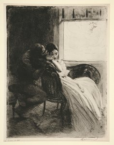 The Flirt (Flirtation) af Albert Besnard
