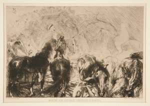 Marts? til hestene (omkring af Albert Besnard