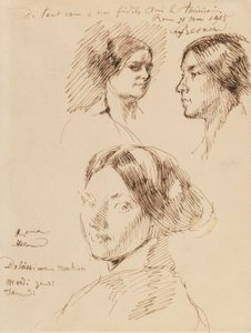 Tre portræthoveder af en kvinde af Albert Besnard