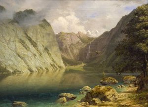 Et vestligt landskab af Albert Bierstadt
