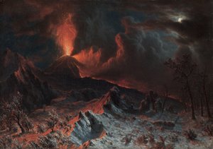 Vesuv ved midnat af Albert Bierstadt