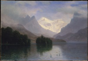 Bjergscene af Albert Bierstadt