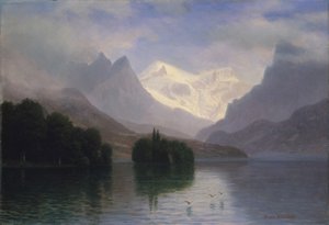 Bjergscene af Albert Bierstadt