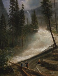 Nevada Falls, Yosemite af Albert Bierstadt