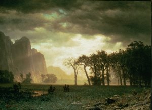 Passing Storm i Yosemite af Albert Bierstadt