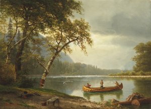 Laksefiskeri på Caspapediac-floden af Albert Bierstadt