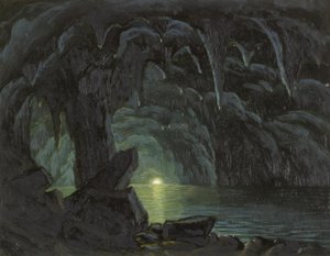 Den Blå Grotte, Capri af Albert Bierstadt